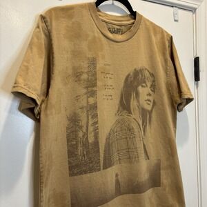 Taylor Swift Folklore Album Brown Dyed Shirt Large